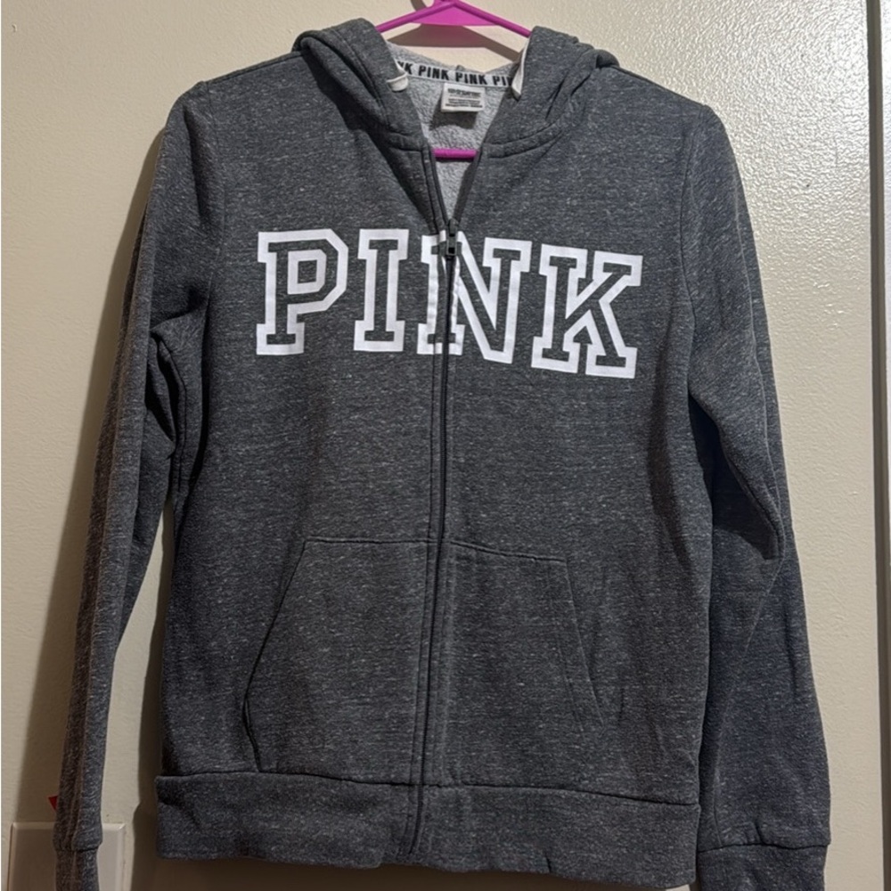 PINK Victoria's Secret Gray Zip-Up Hoodie